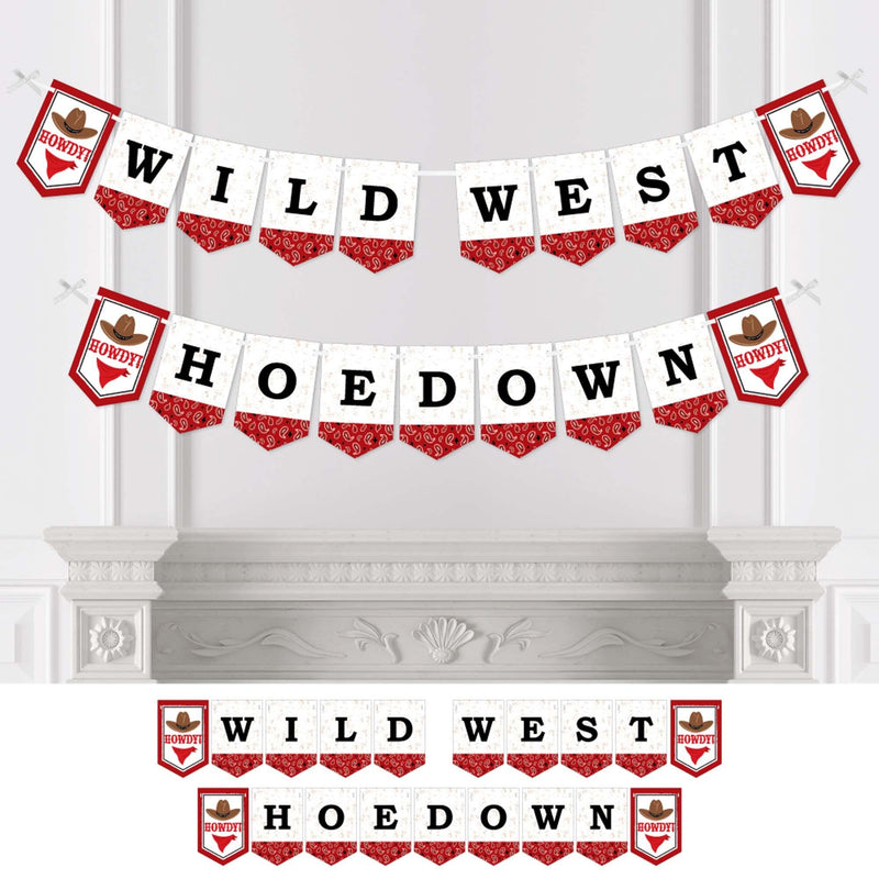 Western Hoedown - Wild West Cowboy Party Bunting Banner - Party Decorations - It&
