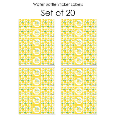 So Fresh - Lemon - Citrus Lemonade Party Water Bottle Sticker Labels - Set of 20