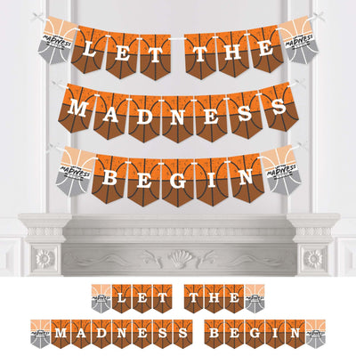 Basketball - Let the Madness Begin - College Basketball Party Bunting Banner and Decorations