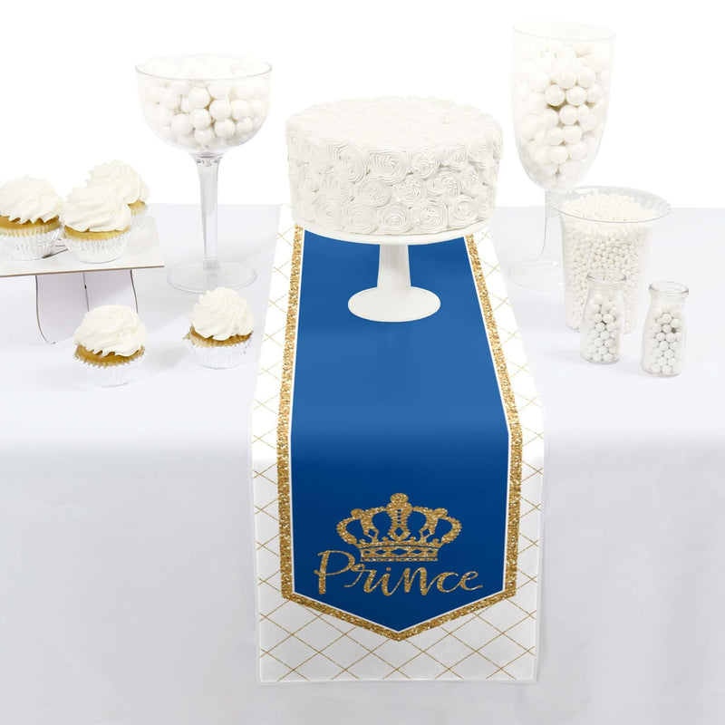 Royal Prince Charming - Petite Baby Shower or Birthday Party Paper Table Runner - 12" x 60"