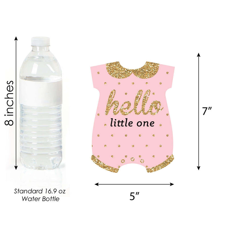 Hello Little One - Pink and Gold - Baby Bodysuit Girl Baby Shower Decorations DIY Party Essentials - Set of 20