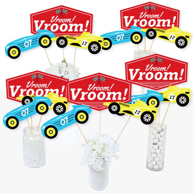 Let's Go Racing - Racecar - Race Car Birthday Party or Baby Shower Centerpiece Sticks - Table Toppers - Set of 15