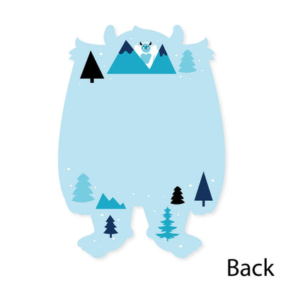 Yeti to Party - Shaped Thank You Cards - Abominable Snowman Party or Birthday Party Thank You Note Cards with Envelopes - Set of 12