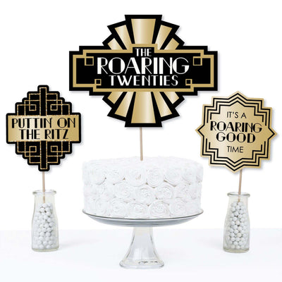 Roaring 20's - 1920s Art Deco Jazz Party Centerpiece Sticks - Table Toppers - Set of 15