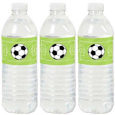 GOAAAL! - Soccer - Baby Shower or Birthday Party Water Bottle Sticker Labels - Set of 20