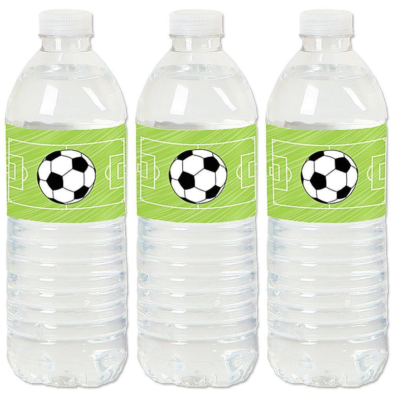 GOAAAL! - Soccer - Baby Shower or Birthday Party Water Bottle Sticker Labels - Set of 20