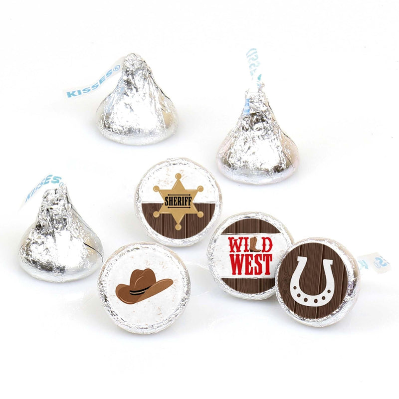 Western Hoedown - Wild West Cowboy Party Round Candy Sticker Favors - Labels Fit Hershey&
