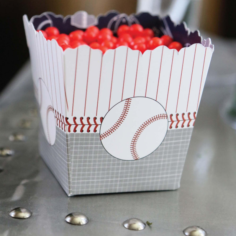 Batter Up - Baseball - Party Mini Favor Boxes - Baby Shower or Birthday Party Treat Candy Boxes - Set of 12