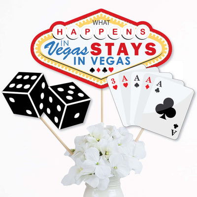 Las Vegas - Casino Party Centerpiece Sticks - Table Toppers - Set of 15