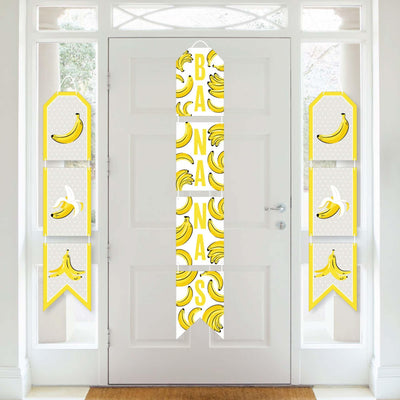 Let's Go Bananas - Hanging Vertical Paper Door Banners - Tropical Party Wall Decoration Kit - Indoor Door Decor