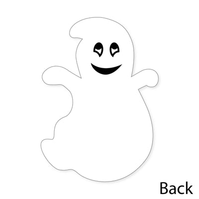 Spooky Ghost - Shaped Thank You Cards - Halloween Party Thank You Note Cards with Envelopes - Set of 12