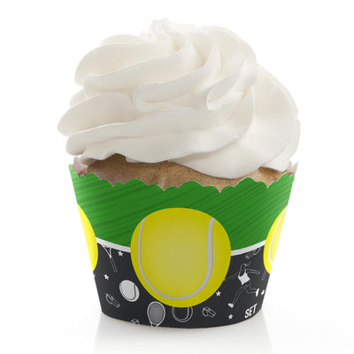 You Got Served - Tennis - Baby Shower or Birthday Decorations - Party Cupcake Wrappers - Set of 12
