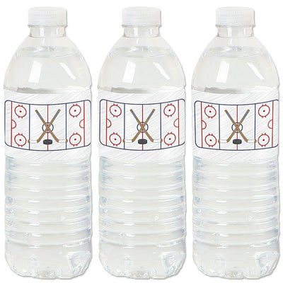 Shoots & Scores! - Hockey - Baby Shower or Birthday Party Water Bottle Sticker Labels - Set of 20