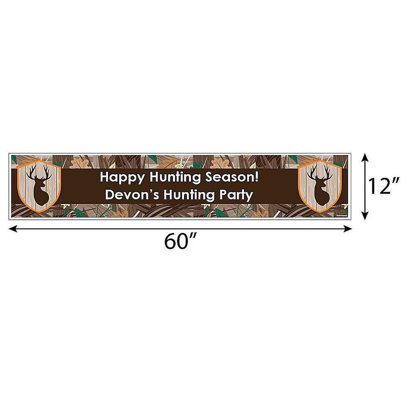 Gone Hunting - Personalized Deer Hunting Camo Party Banner