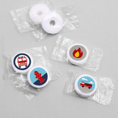 Fired Up Fire Truck - Firefighter Firetruck Baby Shower or Birthday Party Round Candy Sticker Favors - Labels Fit Hershey's Kisses - 108 ct