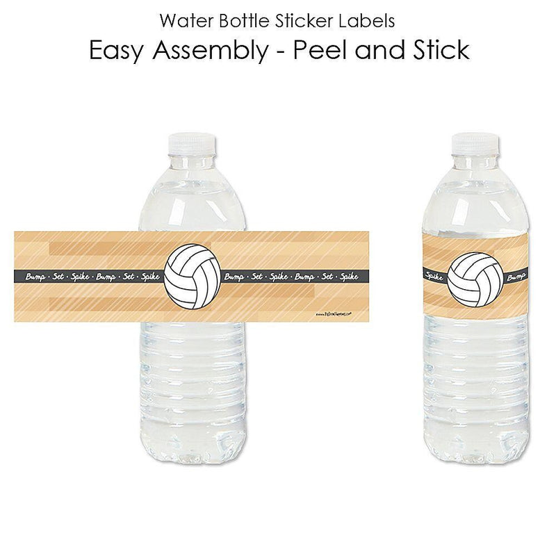 Bump, Set, Spike - Volleyball - Baby Shower or Birthday Party Water Bottle Sticker Labels - Set of 20