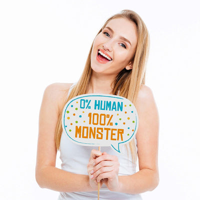 Monster Bash - Little Monster Birthday Party or Baby Shower Photo Booth Props Kit - 20 Count