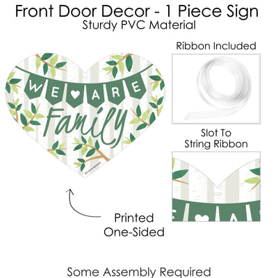 Family Tree Reunion - Hanging Porch Family Gathering Party Outdoor Decorations - Front Door Decor - 1 Piece Sign