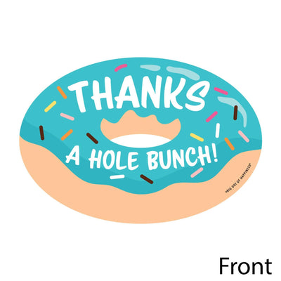Donut Worry, Let's Party - Shaped Thank You Cards - Doughnut Party Thank You Note Cards with Envelopes - Set of 12