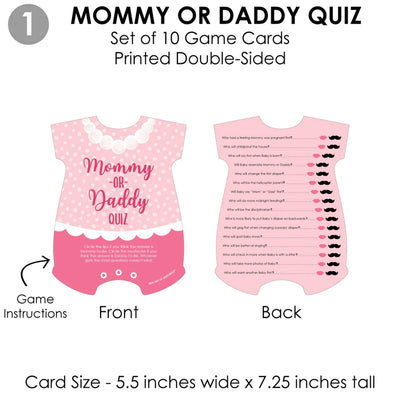Baby Girl - 4 Pink Baby Shower Games - 10 Cards Each - Who Knows Mommy Best, Mommy or Daddy Quiz, What's in Your Purse and Oh Baby - Gamerific Bundle
