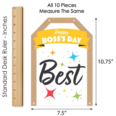 Happy Boss's Day - Hanging Vertical Paper Door Banners - Best Boss Ever Wall Decoration Kit - Indoor Door Decor