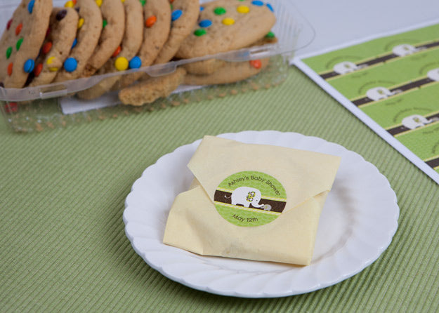A Simple Baby Shower Favor Idea: Tissue-Wrapped Cookies!
