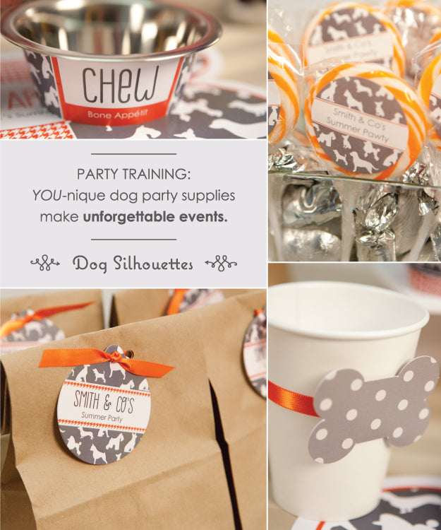 Celebrate with Classic Houndstooth &amp; Dog Silhouettes Party Theme