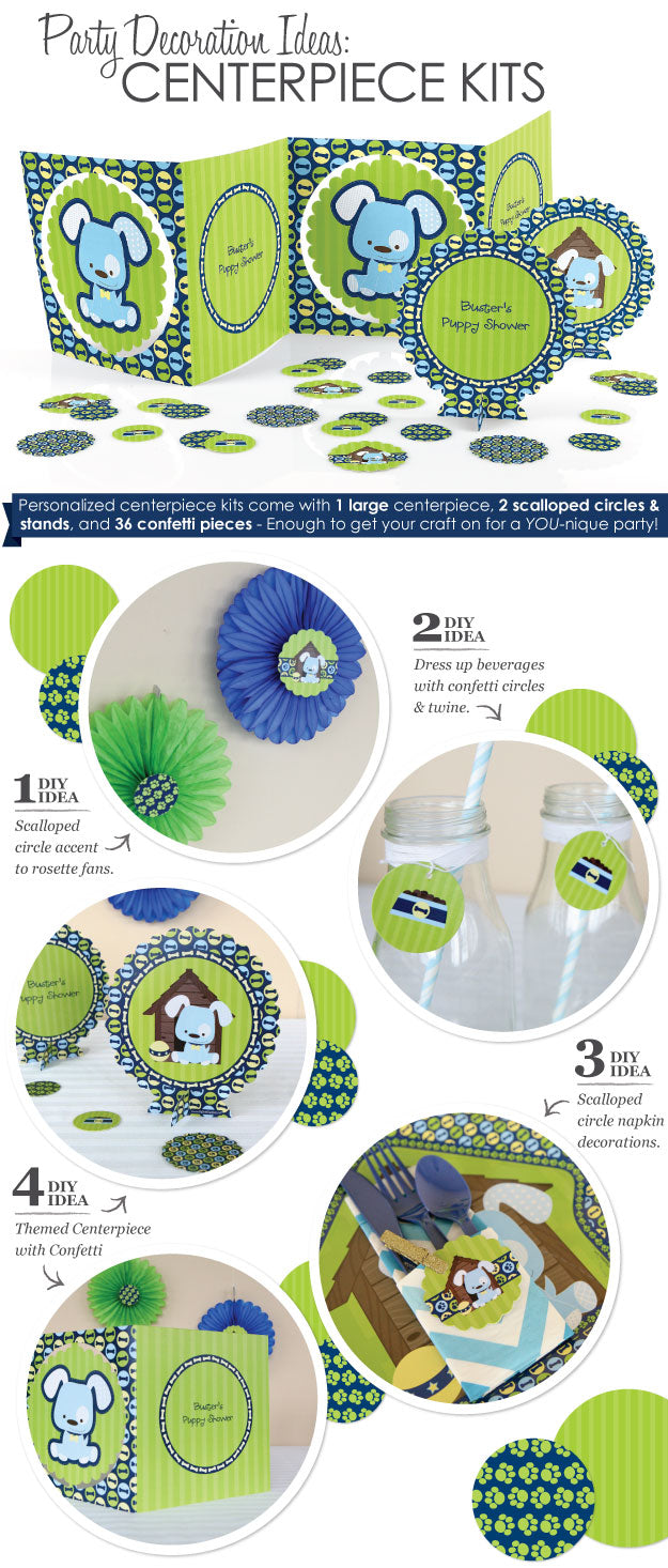 DIY Party Decoration Ideas {Dog Party Centerpiece Kits}