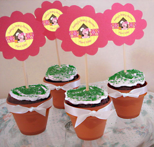 Spring Shower Fare: Flower Pot Cupcakes