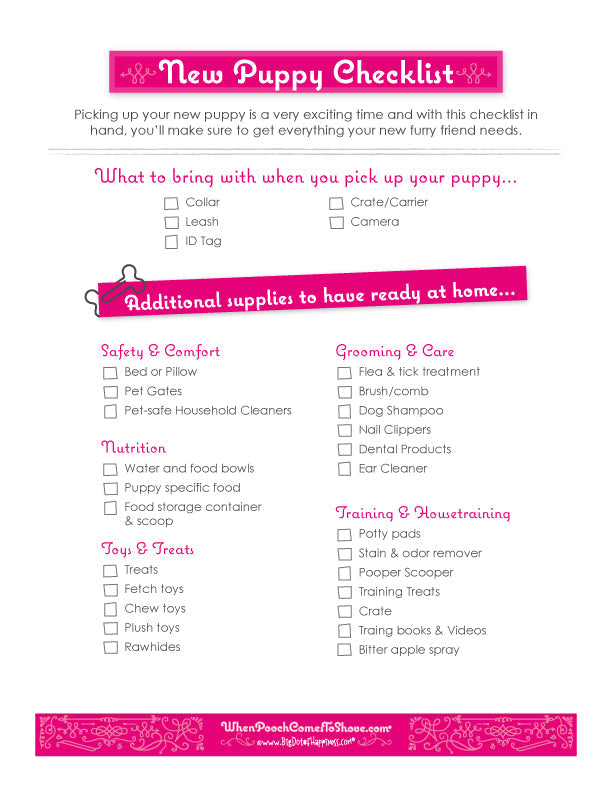 {Free Download} New Puppy Checklist