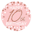 10th Pink Rose Gold Birthday - Happy Birthday Party
