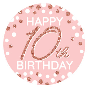 10th Pink Rose Gold Birthday - Happy Birthday Party