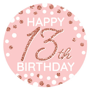 13th Pink Rose Gold Birthday - Happy Birthday Party