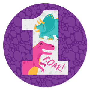 1st Birthday Roar Dinosaur Girl