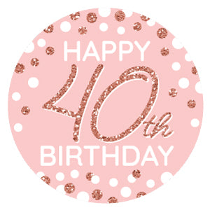 40th Pink Rose Gold Birthday - Happy Birthday Party