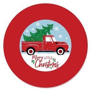 Merry Little Christmas Tree - Red Truck and Car Christmas Party