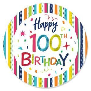 100th Birthday - Cheerful Happy Birthday - Colorful Birthday Party Theme