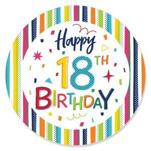 18th Birthday - Cheerful Happy Birthday - Colorful Birthday Party Theme