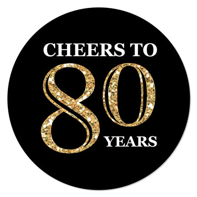 Adult 80th Birthday - Gold - Birthday Party Theme