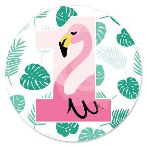 1st Birthday - Pink Flamingo - Tropical First Birthday Party Theme