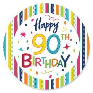 90th Birthday - Cheerful Happy Birthday - Colorful Birthday Party Theme
