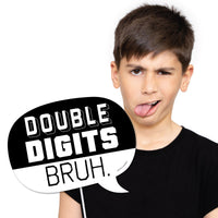 funny bruh sayings prop design close-up