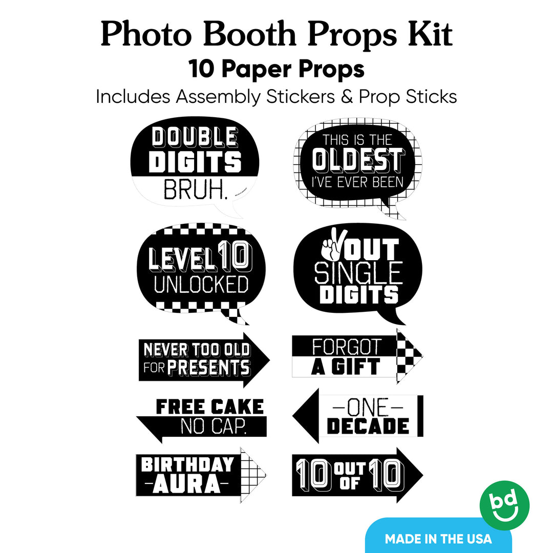 10 piece prop set with sticks included