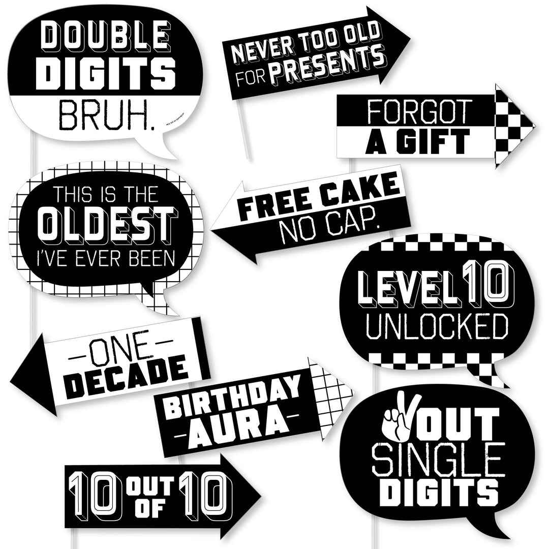 10th Birthday Bruh photo booth props set