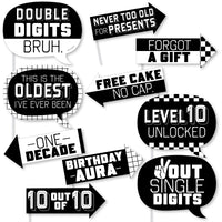 10th Birthday Bruh photo booth props set