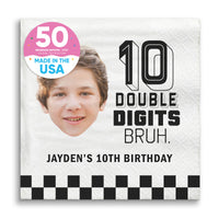 Custom Face Napkins - 10th Birthday Bruh