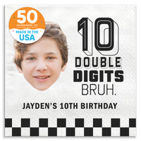 Custom Face Napkins - 10th Birthday Bruh