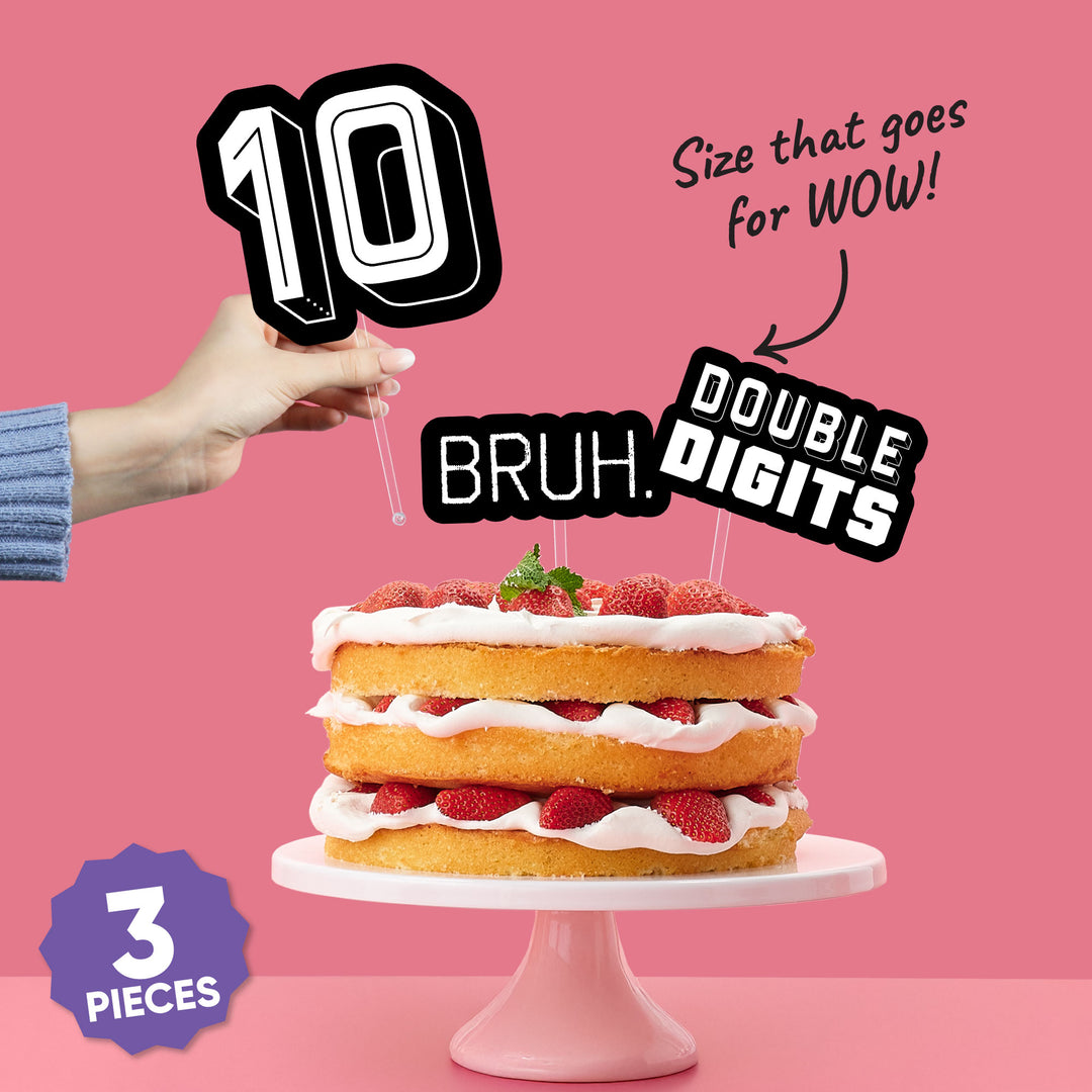 3 piece topper set with sticks included