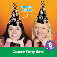 personalized party hat design with repeating face