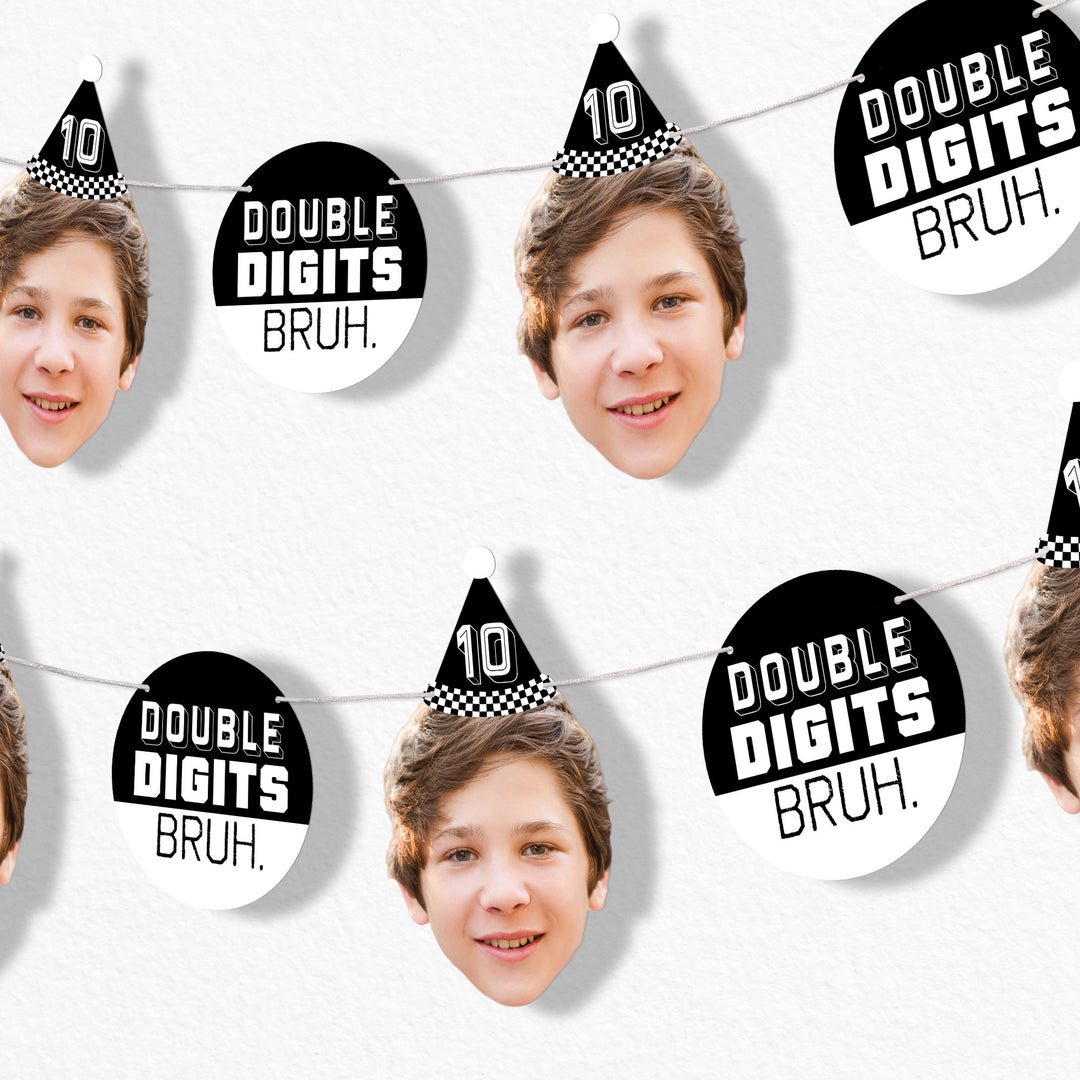 custom 10th Birthday Bruh face garland banner party decoration